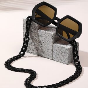 Geometric Frame Fashion Glasses & Glasses Chain